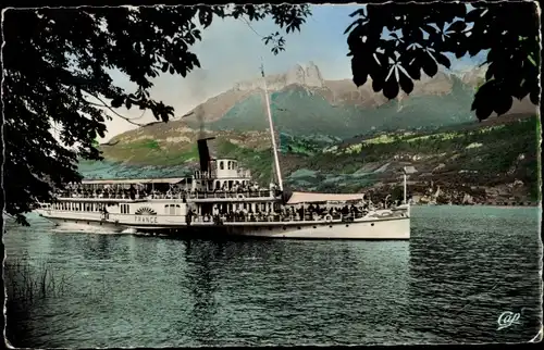 Ak Lac d'Annecy, Le Vapeur Frankreich