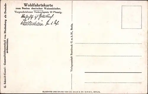 Ak Plastik von G. Schmidt Kassel, Generalfeldmarschall Paul von Hindenburg als Deutschordensritter