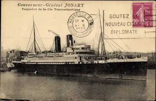 Ak Dampfer Gouverneur-General Jonart, CGT, French Line