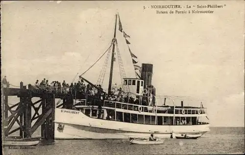 Ak Noirmoutier Vendée, Fährschiff Saint Philibert, Linie Pornic - Noirmoutier