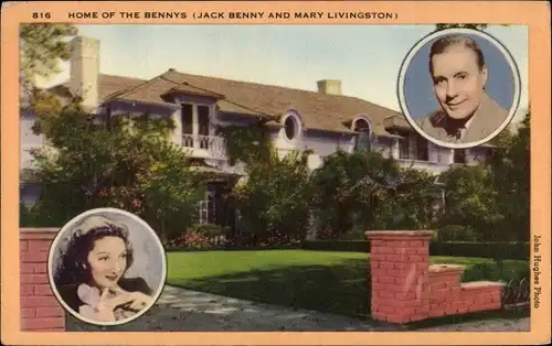 Ak Schauspieler Jack Benny, Schauspielerin Mary Livingston, Home