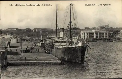 Ak Dakar Senegal, Hafen, Dampfer