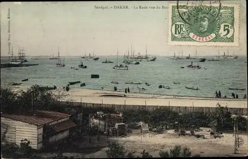 Ak Gorée Dakar Senegal, La Rade vom Hafen aus gesehen