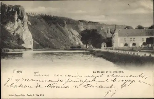 Ak Freyr Hastière Wallonien Namur, Maas, Schloss