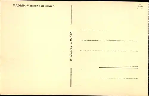 Ak Madrid Spanien, Ministerio de Estado