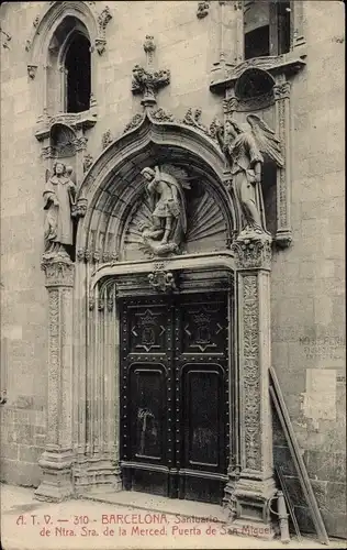 Ak Barcelona Katalonien Spanien, Santuario de Ntra. Sra. de la Merced, Puerta de San Miguel