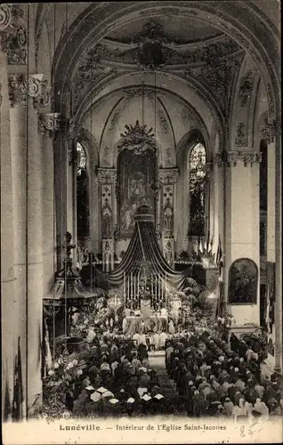 Ak Luneville Meurthe et Moselle, Interieur de l'Eglise Saint-Jacques