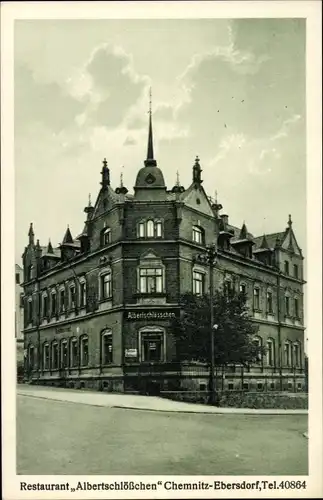 Ak Ebersdorf Chemnitz Sachsen, Restaurant Albertschlößchen, Frankenberger Straße 268