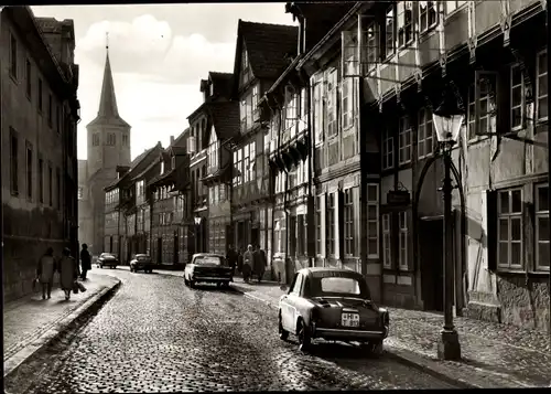 Ak Hildesheim in Niedersachsen, Der vordere Brühl, Godehardikirche, Autos