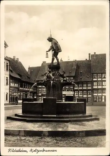 Ak Hildesheim in Niedersachsen, Katzenbrunnen