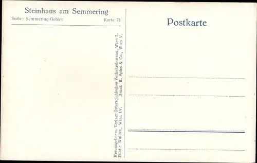 Ak Steinhaus am Semmering Steiermark, Teilansicht