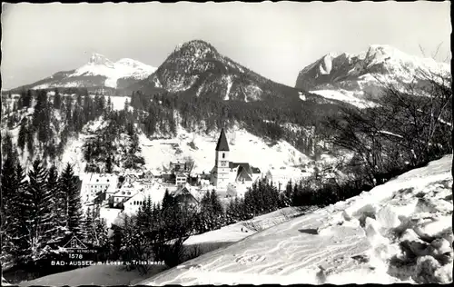 Ak Bad Aussee Steiermark, Gesamtansicht, Loser, Trisselwand, Winter