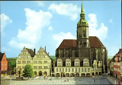 Ak Naumburg an der Saale, Wilhelm-Pieck-Platz, Kirche, Giebelhaus