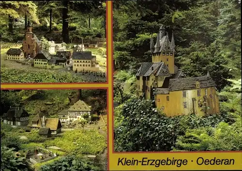 Ak Oederan in Sachsen, Klein Erzgebirge, Miniaturen, Frohnauer Hammer, Burg Kriebstein