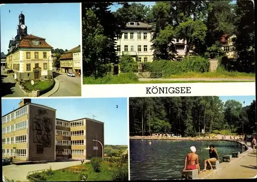 Ak Königsee in Thüringen, Rathaus, Diät Kurheim, Goethe Oberschule, Waldseebad