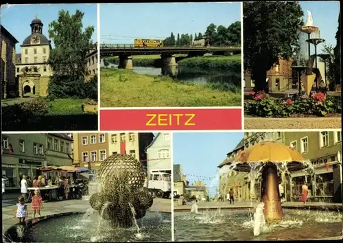 Ak Zeitz im Burgenlandkreis, Moritzburg, Friedrich-Engels-Brücke, Karl-Marx-Promenade, Leninstraße