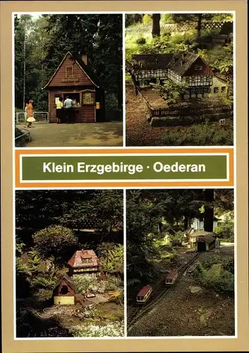 Ak Oederan in Sachsen, Klein Erzgebirge, Miniaturen, Umgebindehäuser, Feuerwehr, Drahtseilbahn