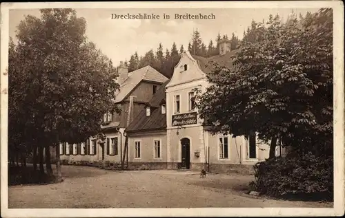 Ak Potůčky Breitenbach Region Karlsbad, Dreckschänke