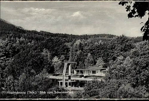 Ak Friedrichroda im Thüringer Wald, Schwimmbad