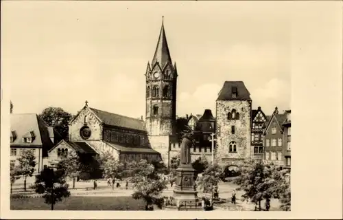 Ak Lutherstadt Eisenach in Thüringen, Lutherdenkmal, Nicolai-Tor, Kirche