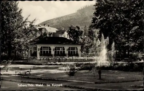 Ak Tabarz im Thüringer Wald, Im Kurpark, Springbrunnen