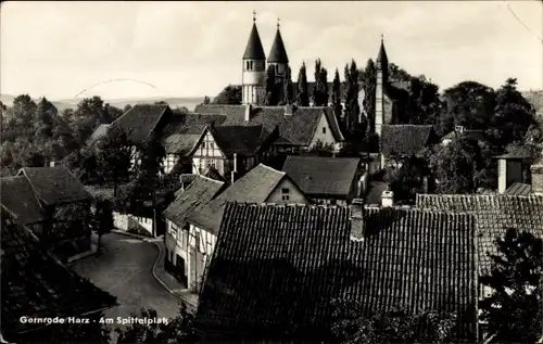 Ak Gernrode Quedlinburg im Harz, Spittelplatz, Kirchtürme