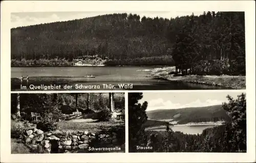 Ak Schwarza im Thüringer Wald, Quellgebiet der Schwarza, Schwarzaquelle, Stausee