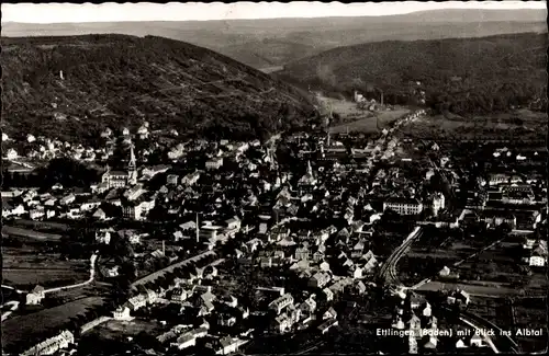 Ak Ettlingen in Baden, Panorama, Albtal