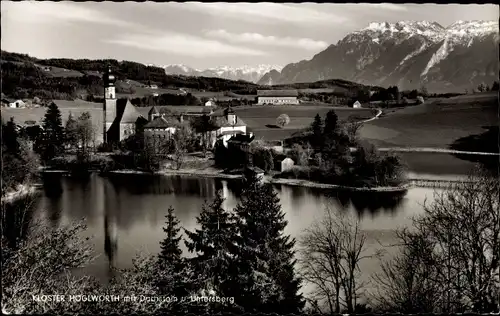 Ak Höglwörth Anger im Rupertiwinkel Oberbayern, Kloster, Dachstein, Untersberg