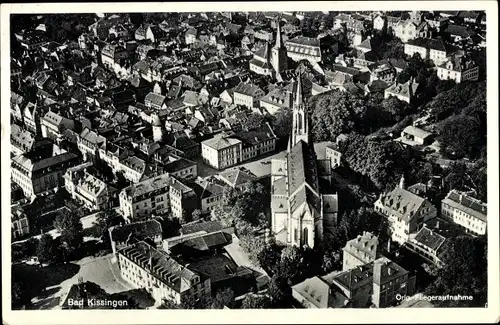 Ak Bad Kissingen Unterfranken Bayern, Fliegeraufnahme, Kirche