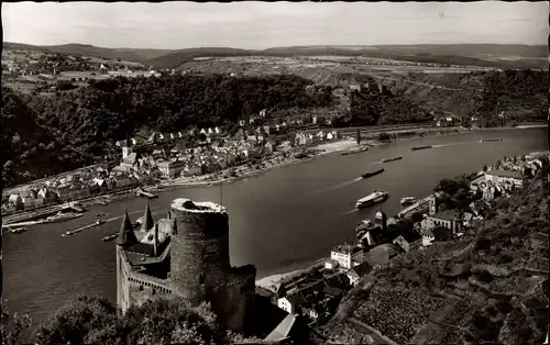 Ak Sankt Goarshausen am Rhein, Burg Katz, St. Goar, Burg Rheinfels