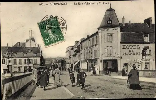 Ak Compiegne Oise, Straßenpartie, Hotel