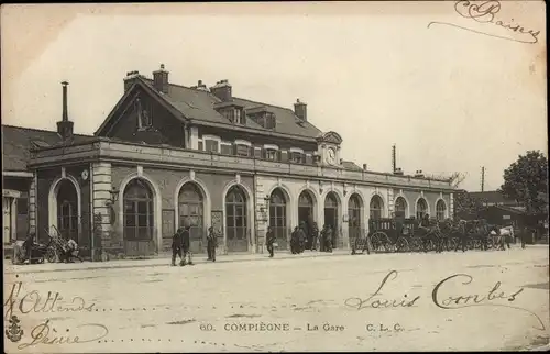 Ak Compiegne Oise, Bahnhof