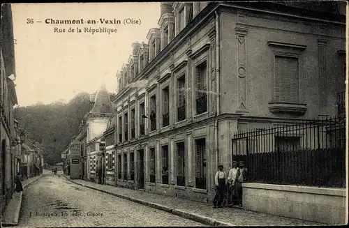 Ak Chaumont in Vexin Oise, Rue de la République