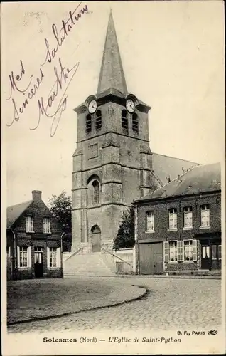 Ak Solesmes Nord, Die Kirche von Saint-Python