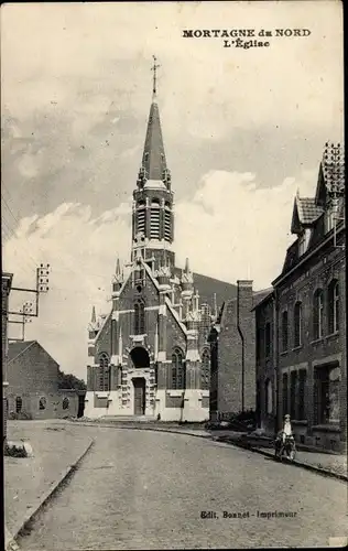 Ak Mortagne du Nord, Die Kirche