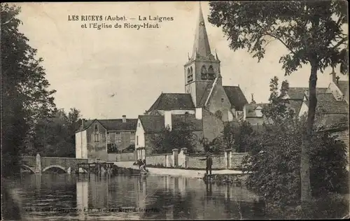 Postkarte L'Aube des Riceys, La Laignes, Kirche von Ricey-Haut