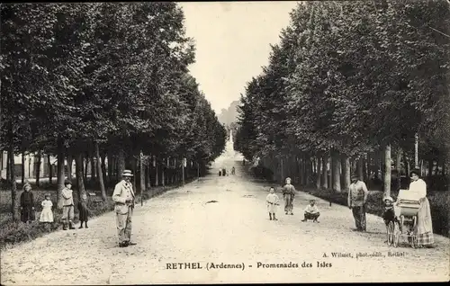 Ak Rethel-Ardennes, Promenade des Isles