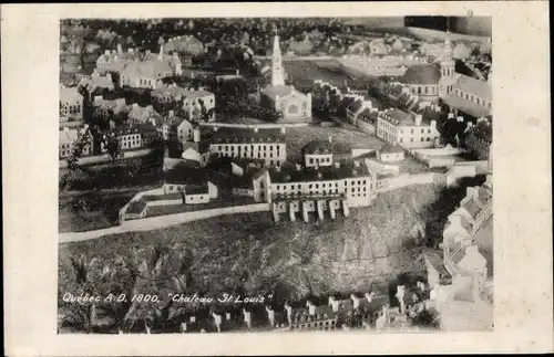 Ak Quebec Kanada, Luftaufnahme, Schloss