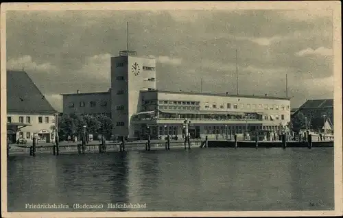 Ak Friedrichshafen am Bodensee, Hafenbahnhof