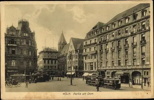 Ak Köln am Rhein, Domplatte, Straßenbahn