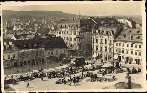 Ak Jablonec nad Nisou Gablonz an der Neiße Region Reichenberg, Marktplatz