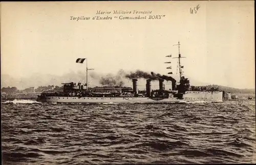 Ak Französisches Kriegsschiff Commandant Bory, Französische Marine