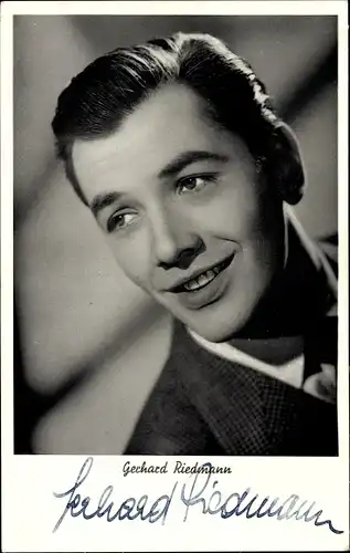 Ak Schauspieler Gerhard Riedmann, Portrait, Die schöne Müllerin, Autogramm