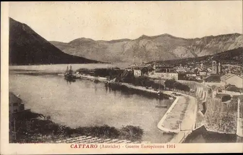 Ak Kotor Cattaro Montenegro, Krieg 1914, Teilansicht