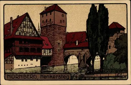 Steindruck Ak Nürnberg in Mittelfranken, Henkersteg