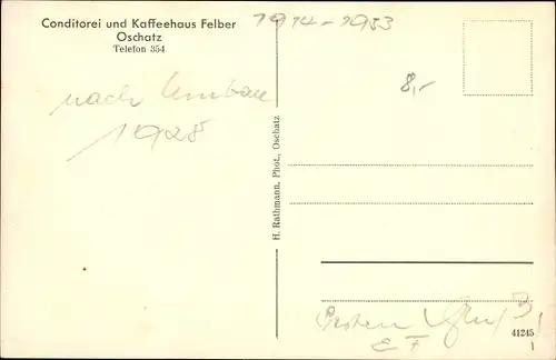 Ak Oschatz, Conditorei, Kaffeehaus Felber, Speisesaal