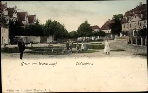 Ak Wermsdorf in Sachsen, Schlossplatz
