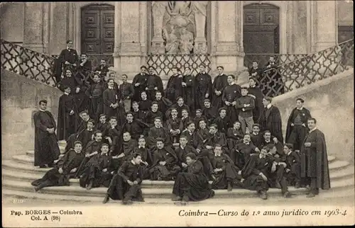 Ak Coimbra Portugal, Curso do I. anno juridico em 1903-4