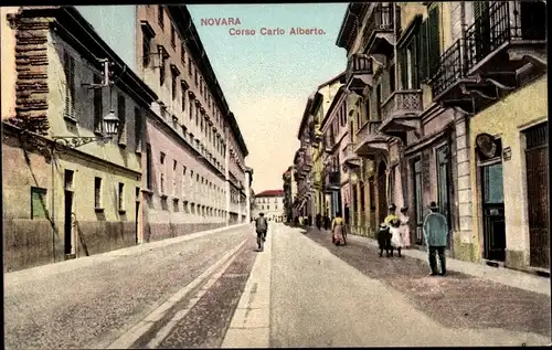 Ak Novara Piemonte Italien, Corso Carlo Alberto
